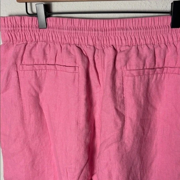 Athleta Retreat Linen High Rise Wide Leg Pant Bright Pink S/851038 - Picture 3 of 4